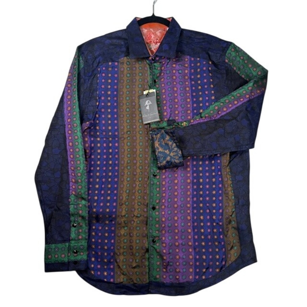 NWT Robert Graham Monaco Mix Limited Edition Shirt Multi Large Silk Blend NEW L